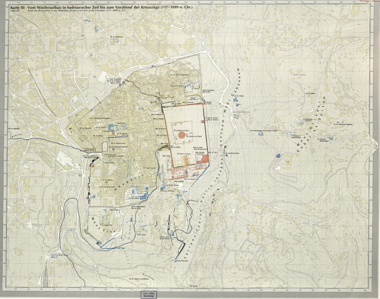 Historisches Jerusalem - Karte III aus TAVO